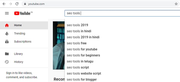 Youtube autosuggest